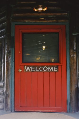 Welcome sign front door